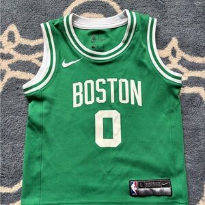Nike Kids Boston Green and White Jersey